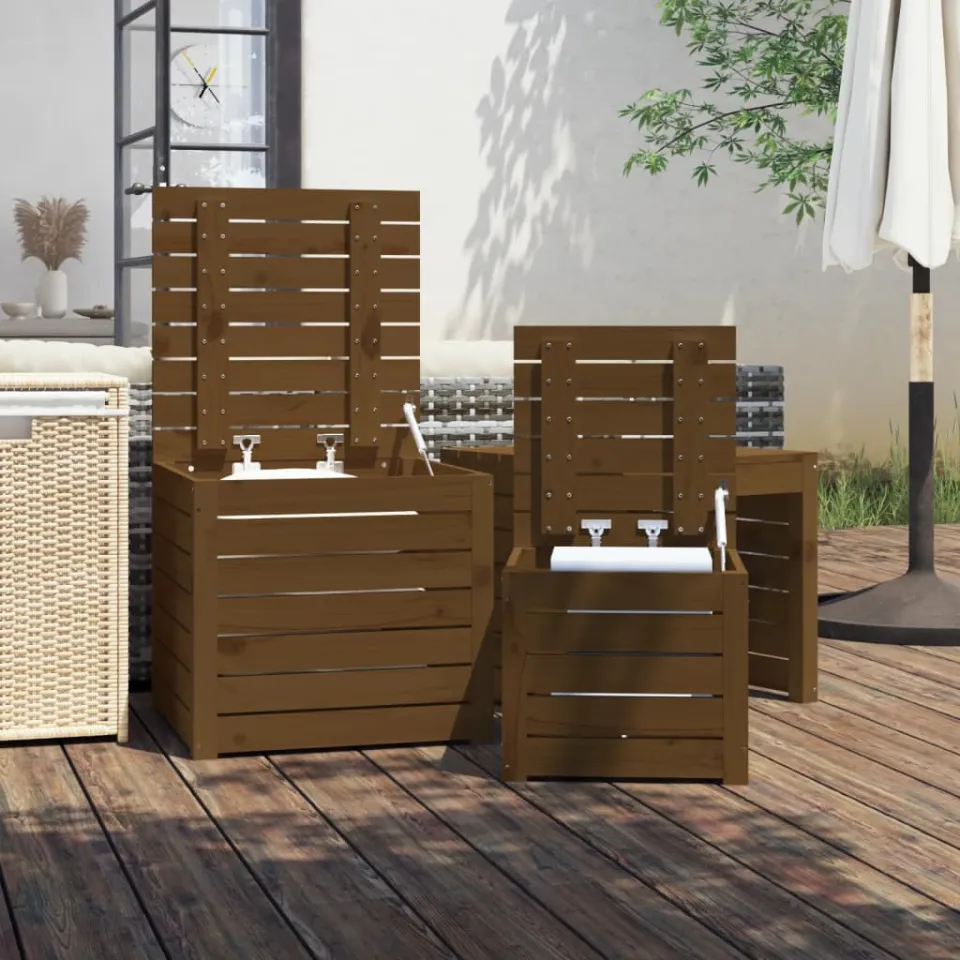 vidaXL 3-delige Tuinboxset massief grenenhout honingbruin bruin, foto 4