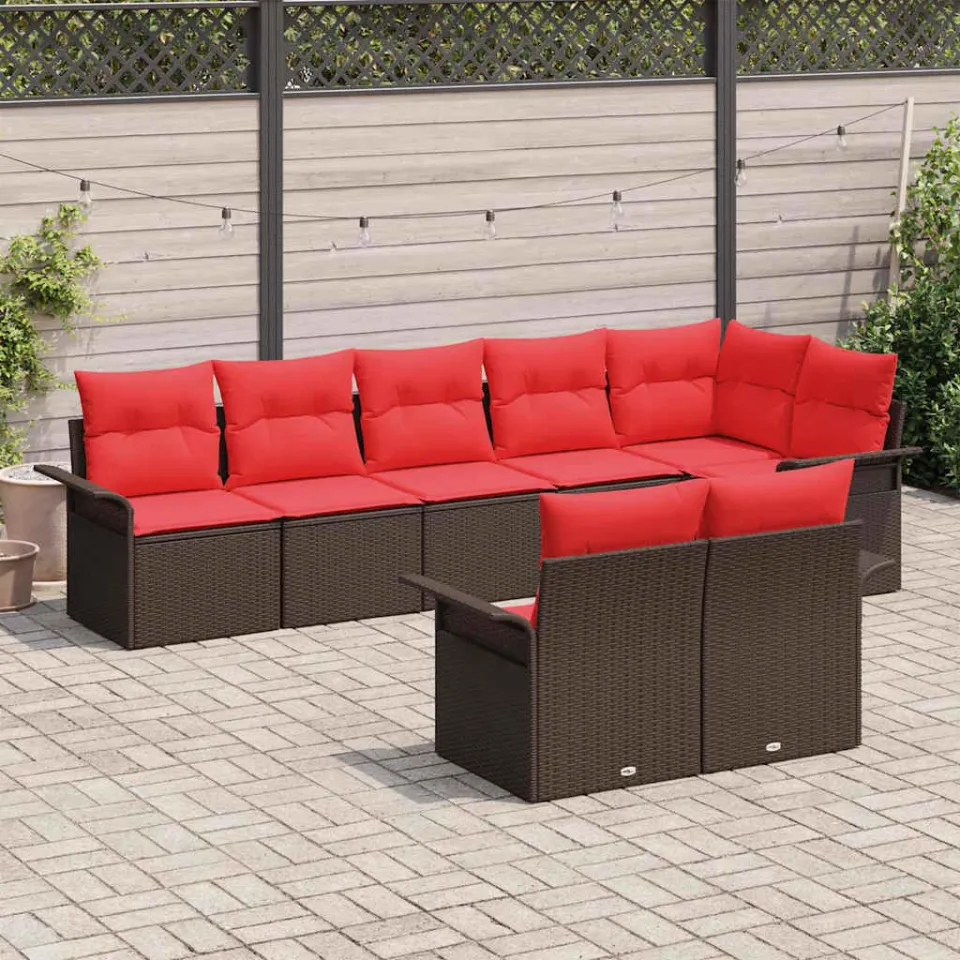 vidaXL Tuin Sofa Set 8 st Bruin poly rattan, foto 2