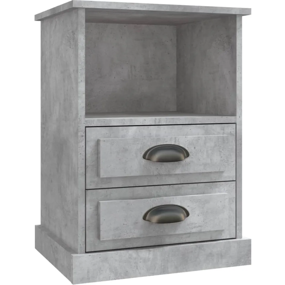 vidaXL Nachtkastjes 2 st 43x36x60 cm betongrijs grijs, foto 4