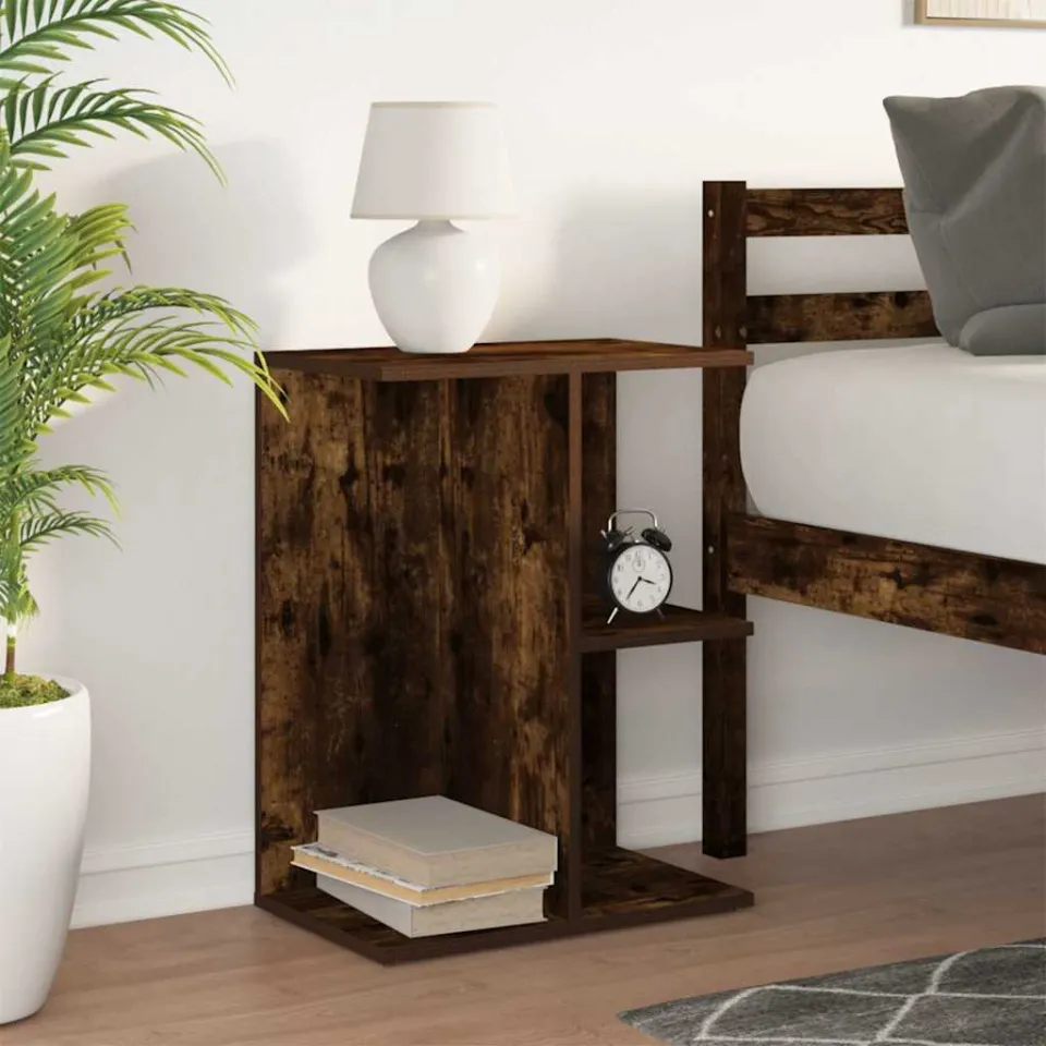 vidaXL Nachtkastje 46,5x29x61 cm bewerkt hout gerookt eikenkleurig, foto 2