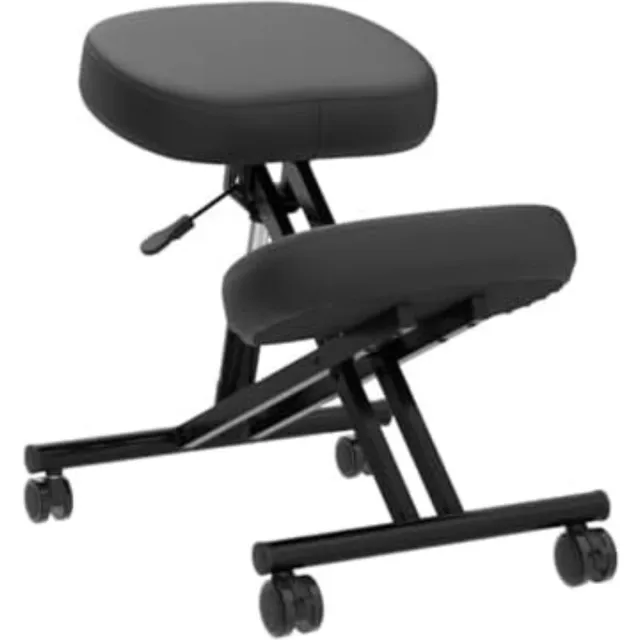 Solacis Kniestoel - Ergonomisch - In hoogte verstelbaar - Comfortabel werken - Must have voor alle thuiswerkers of op kantoor! Zwart