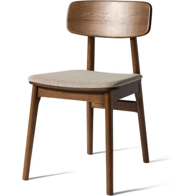 Set van 2 - Nest of Nora Houten design eetkamerstoelen Ava - Donker eiken - Zand