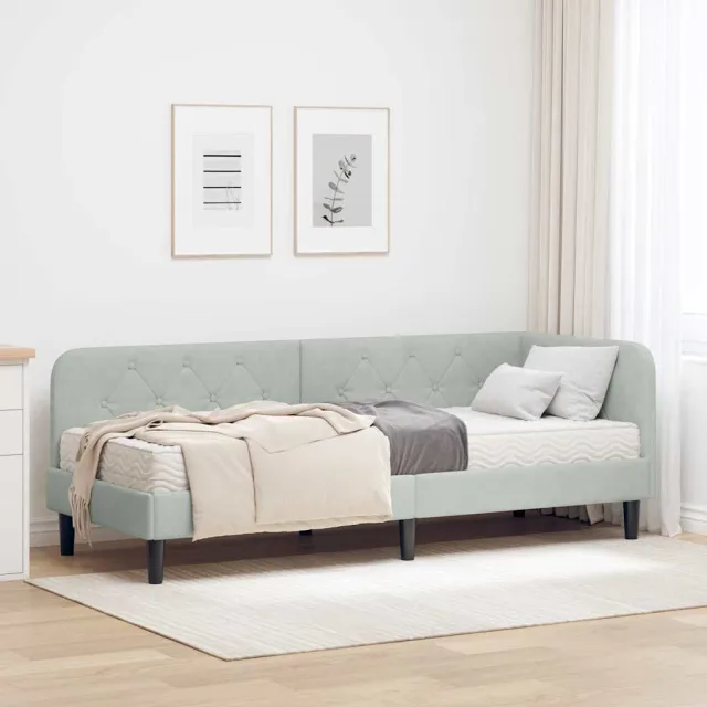 vidaXL Hoekbedframe Lichtgrijs 80 x 200 cm Fluweel