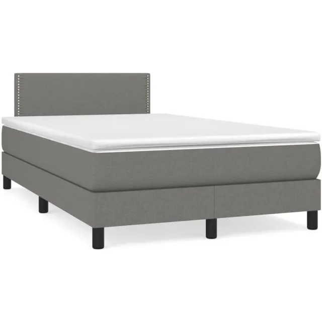 vidaXL Boxspring met matras en LED stof donkergrijs 120x190 cm grijs