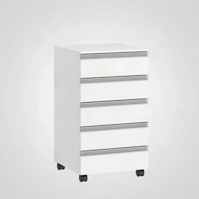 Happiq Rolcontainer - Voor Kantoor of Thuis - Met Laden en Planken - Wit