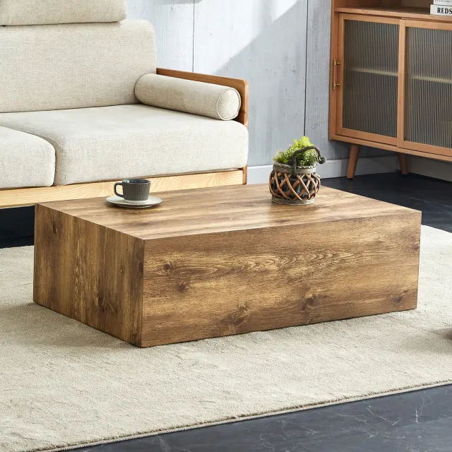 CHICFURN Salontafel - geen montage - eendelige constructie - houtkleur