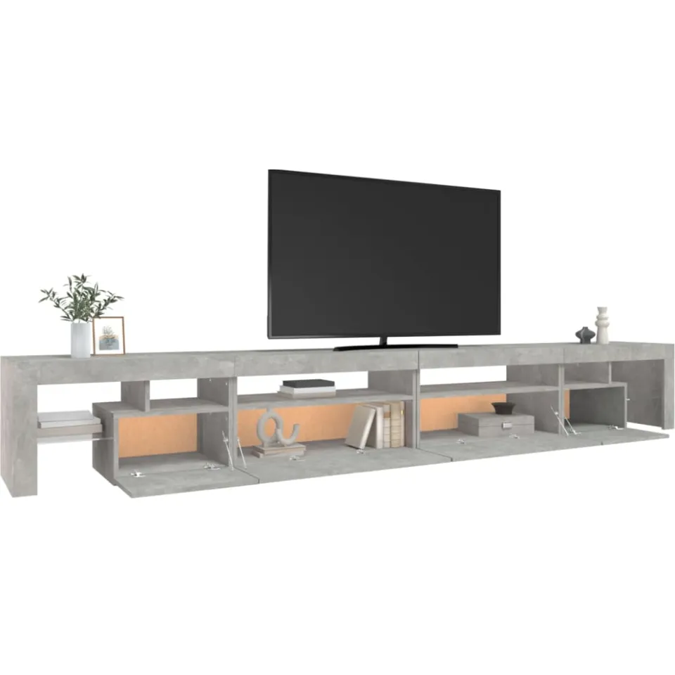 vidaXL Tv-meubel met LED-verlichting 290x36,5x40 cm betongrijs grijs, foto 3