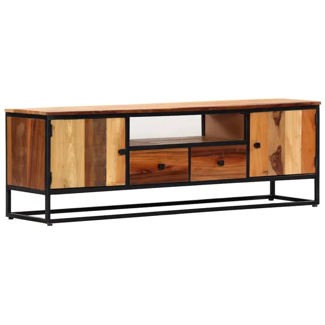 vidaXL Tv-meubel 120x30x40 cm massief gerecycled hout en staal Bruin