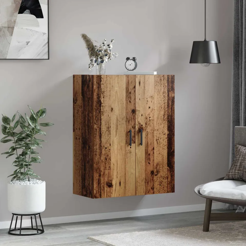 vidaXL Wandkast Oudhout 69,5 x 34 x 90 cm Bewerkt hout bruin, foto 4