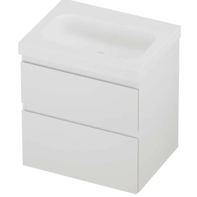Proline Haga Badmeubelset Polystone Mezza Zonder Kraangat 60x46x66 cm Mat White Mat Wit