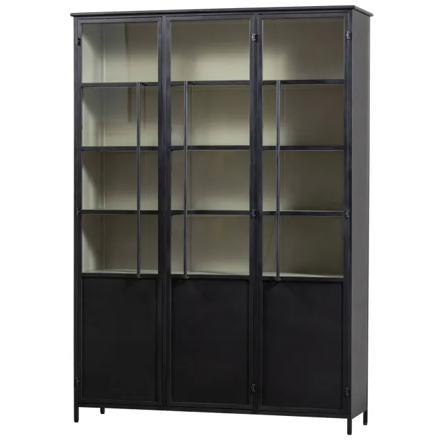 WOOOD Exhibit XL 3-deurs vitrinekast zwart black