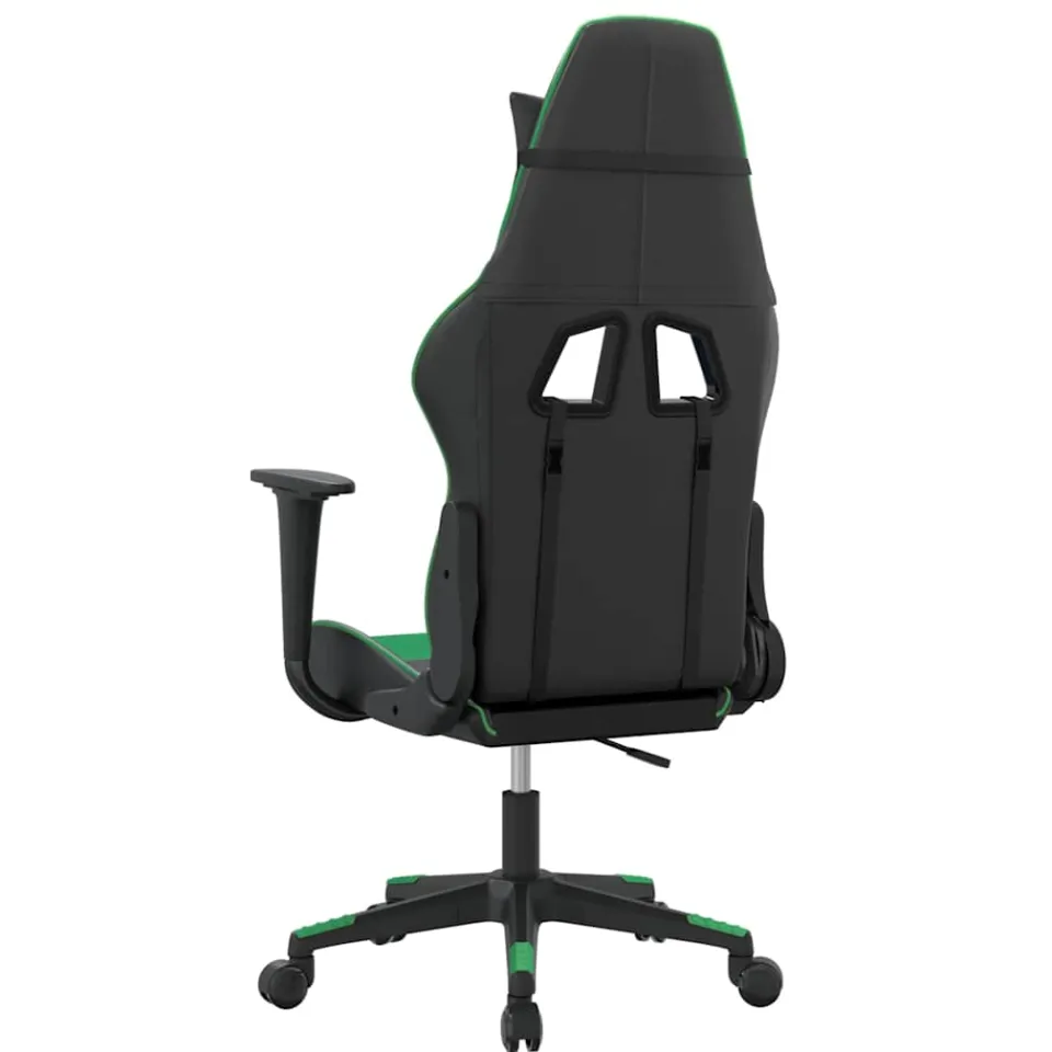 vidaXL Gamestoel kunstleer zwart en groen, foto 4