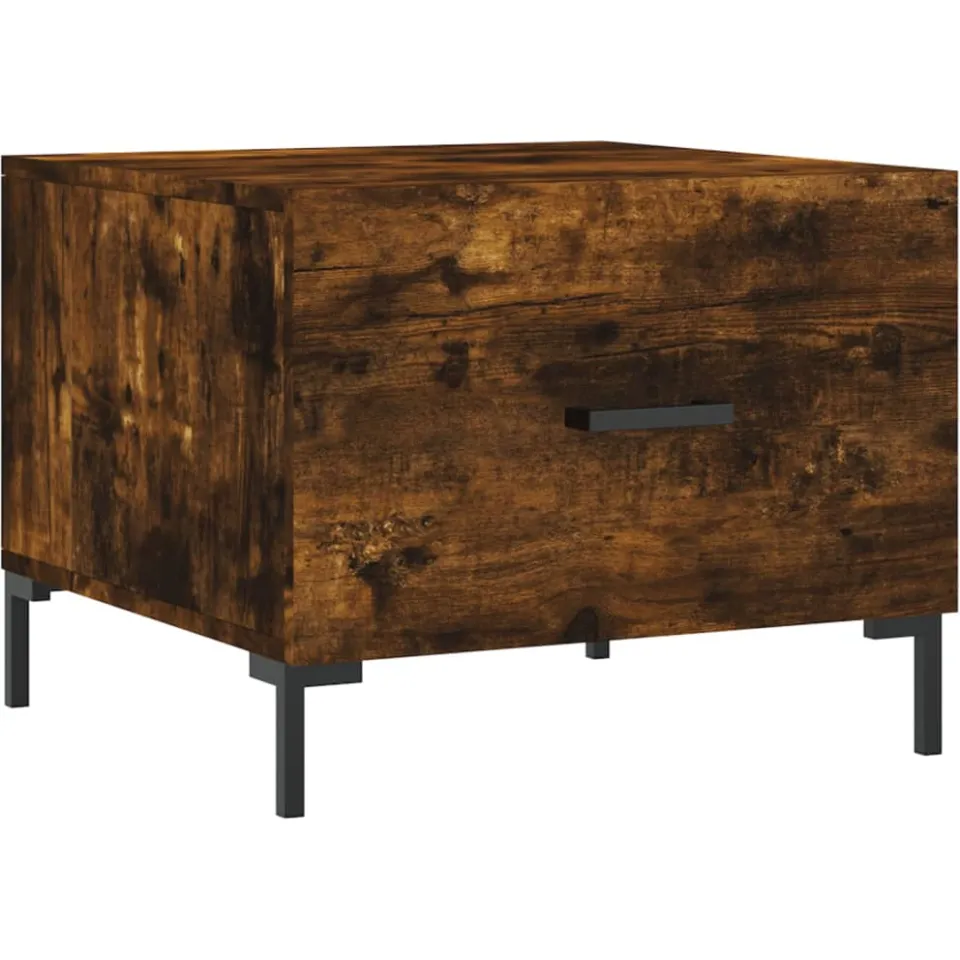 vidaXL Salontafels 2 st 50x50x40 cm bewerkt hout gerookt eikenkleurig