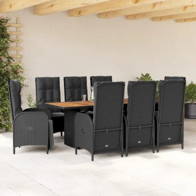 vidaXL 9-delige Tuinset poly rattan zwart, foto 2