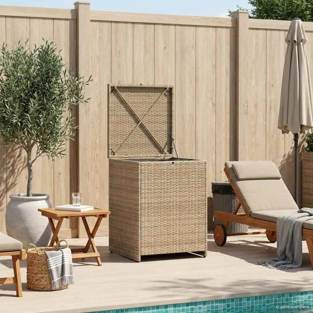 vidaXL Kussenbox 55 x 55 x 69 cm staal beige, foto 2