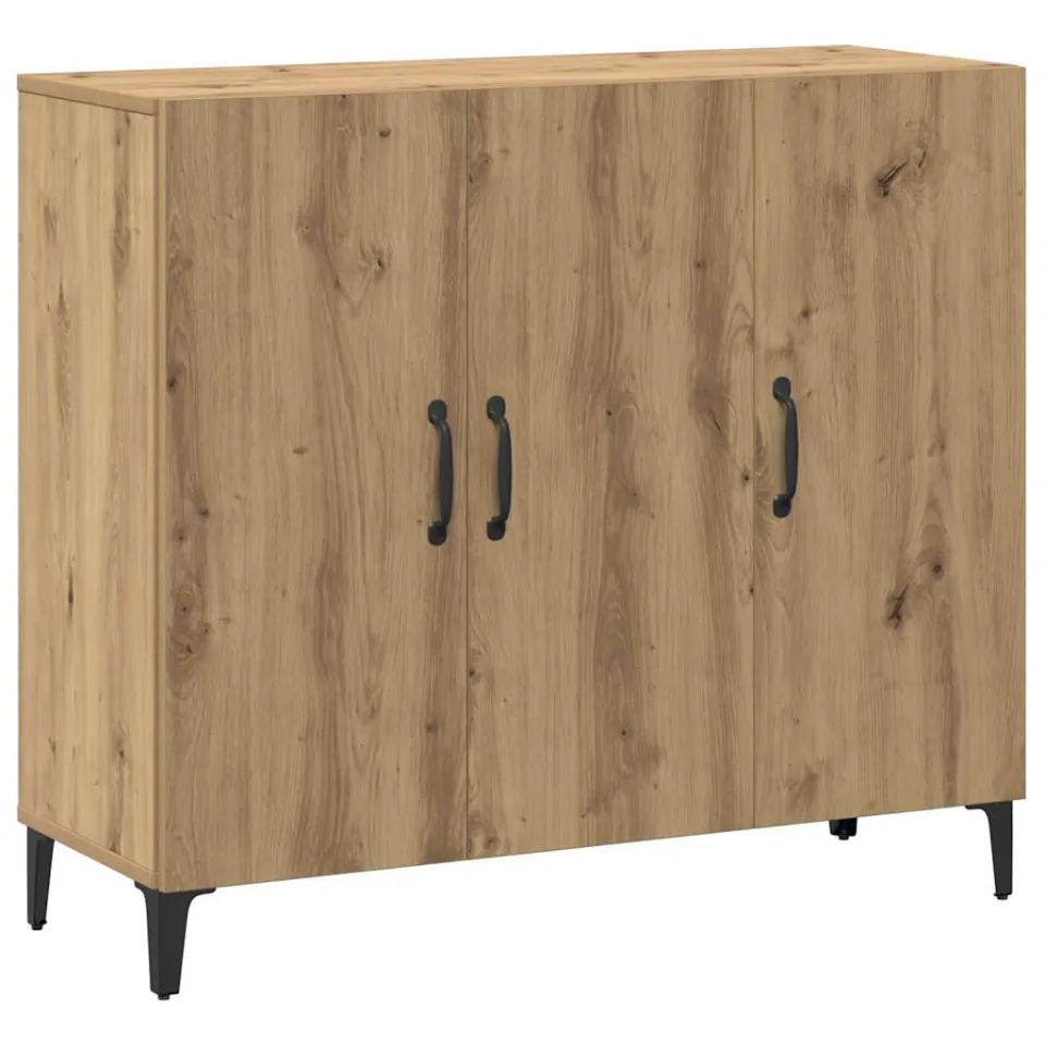 vidaXL Dressoir 90x34x80 cm bewerkt hout artisanaal eikenkleur, foto 3