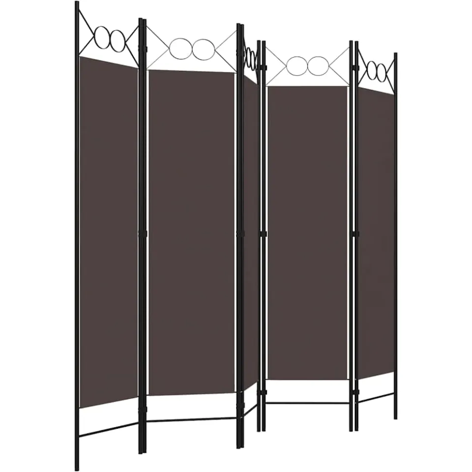 vidaXL Kamerscherm met 5 panelen 200x180 cm bruin, foto 4