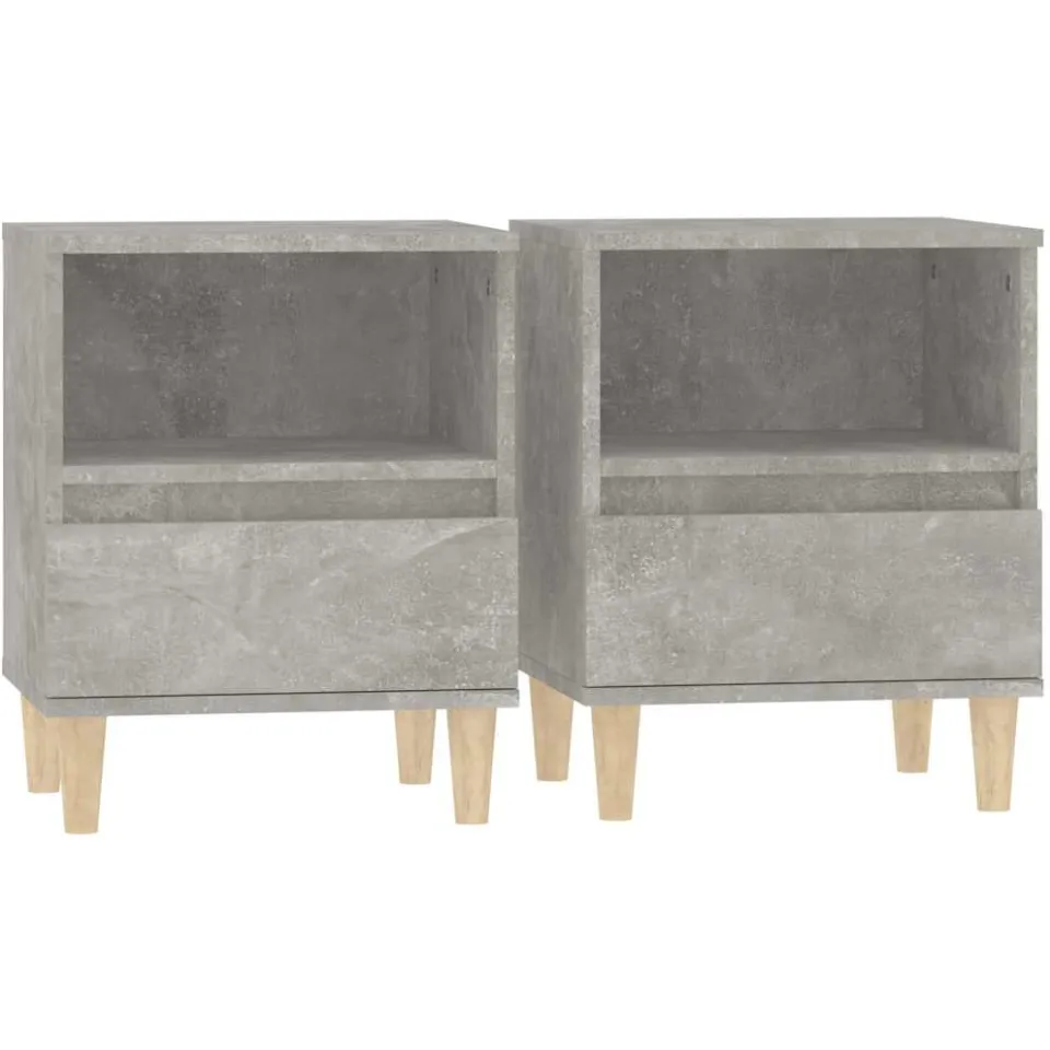 vidaXL Nachtkastjes 2 st 40x35x50 cm betongrijs