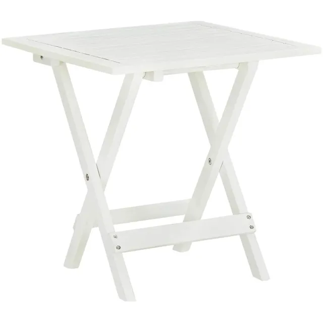 vidaXL Bistrotafel 46x46x47 cm massief acaciahout wit Bruin