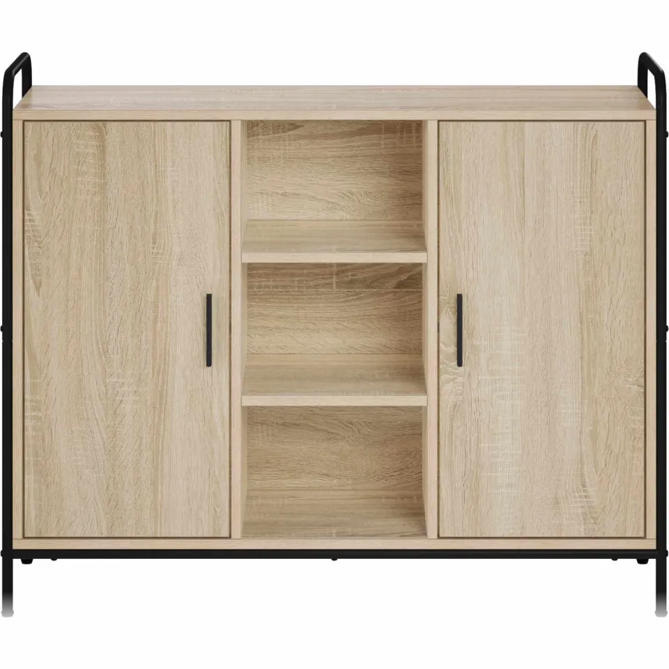 vidaXL Dressoir Sonoma Eiken 97 x 33 x 81 cm Bewerkt hout, foto 4