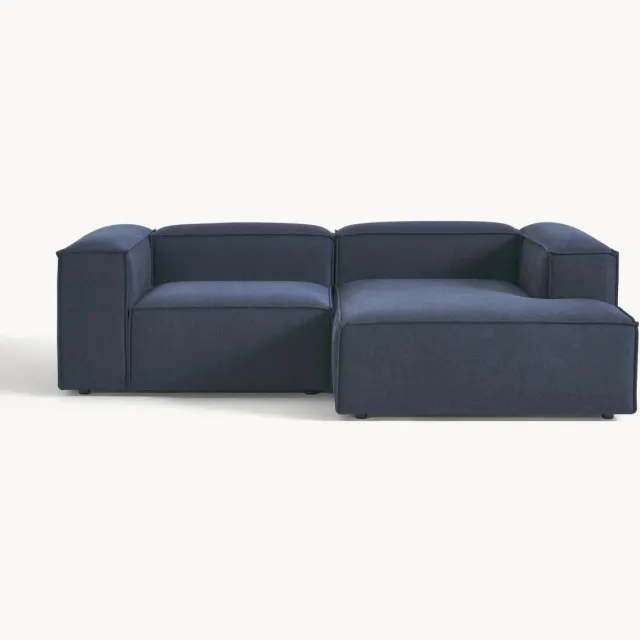 Westwing Collection Modulaire hoekbank Lennon (3-zits) Blauw