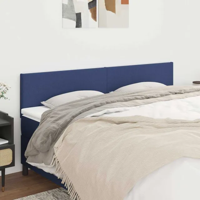 vidaXL Hoofdborden 180x5x78/88 cm stof blauw