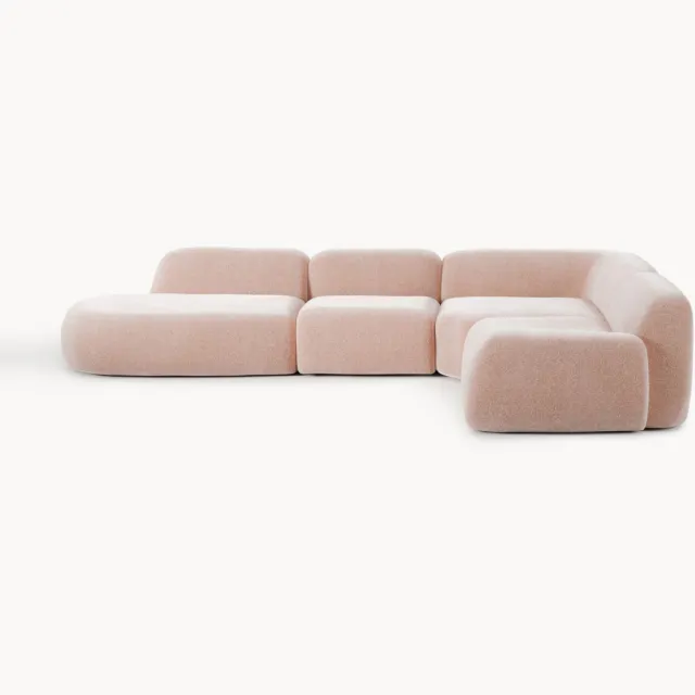 Westwing Collection XL modulaire hoekbank Wolke roze