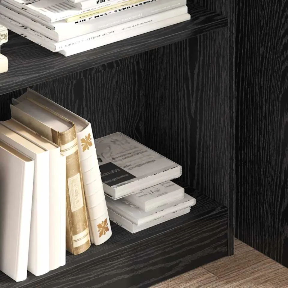 vidaXL Boekenkast 80 x 24 x 109 cm Bewerkt hout Zwart Eiken, foto 3