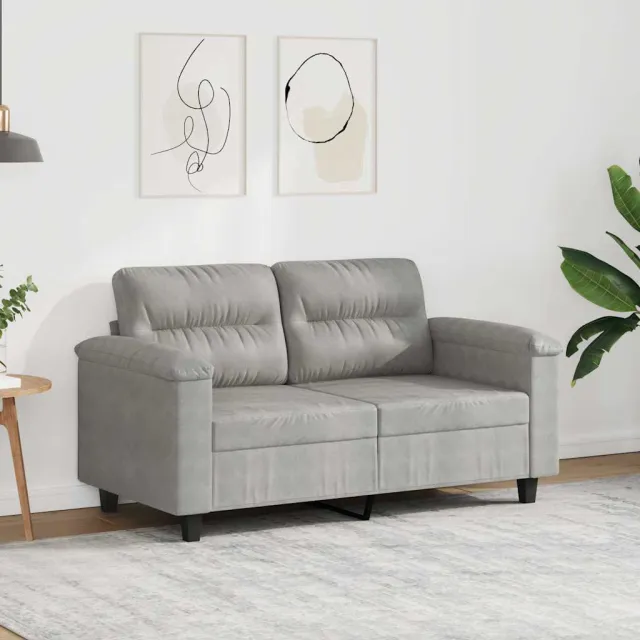 vidaXL Tweezitsbank 120 cm microvezelstof lichtgrijs