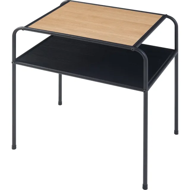 en.casa Bijzettafel Krødsherad 55x51x36 cm zwart en eikenkleurig
