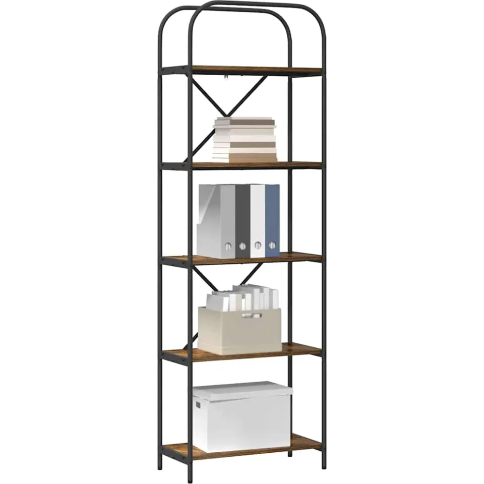 vidaXL Boekenkast 5-laags 60 x 30 x 183 cm Bewerkt hout Gerookt eiken Bruin