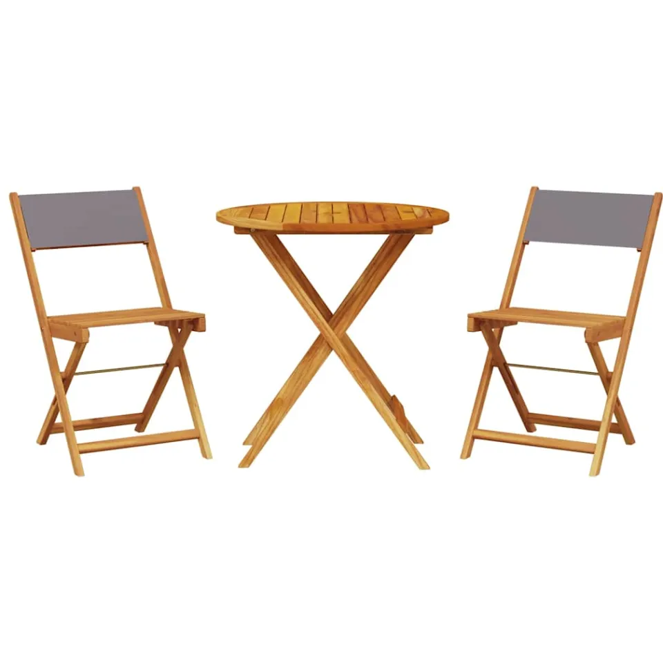 vidaXL 3-delige Bistroset stof en massief hout antracietkleurig, foto 3
