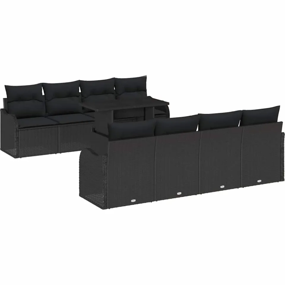 vidaXL Tuin Sofa Set 7 st Zwart poly rattan
