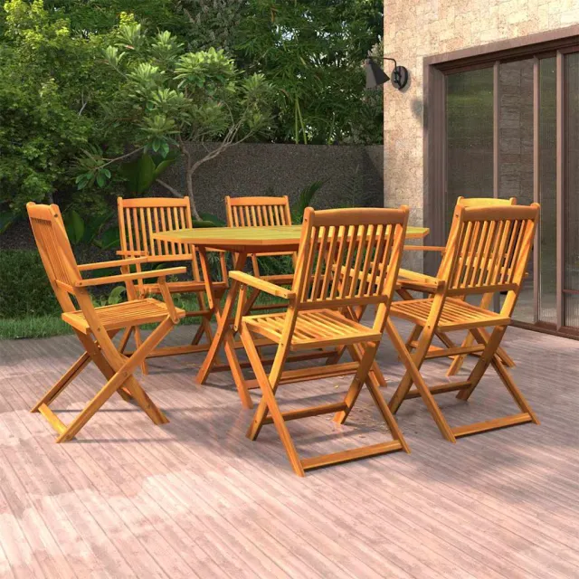 vidaXL 7-delige Tuinset massief acaciahout bruin, foto 2