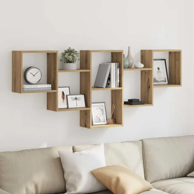 vidaXL Wandschap 159x18x66 cm bewerkt hout artisanaal eikenkleurig Bruin