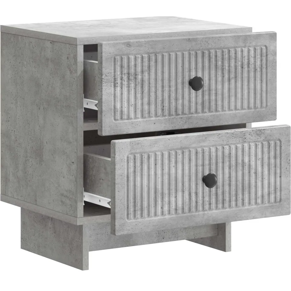 vidaXL Nachtkastje Betongrijs 43 x 34,5 x 47,5 cm Bewerkt hout