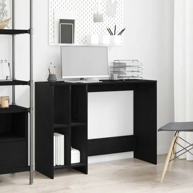 vidaXL Bureau Zwart Eiken Bewerkt hout 102,5 x 35 x 75 cm
