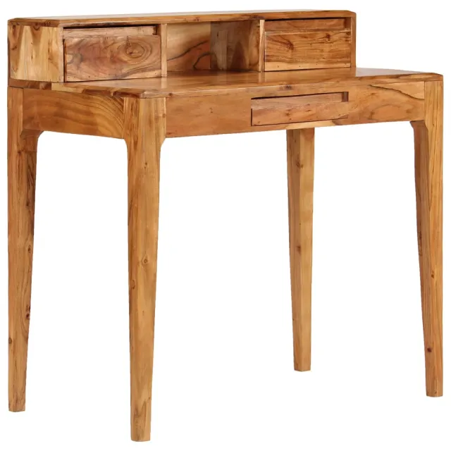 vidaXL Schrijftafel met lades 88x50x90 cm massief hout Bruin