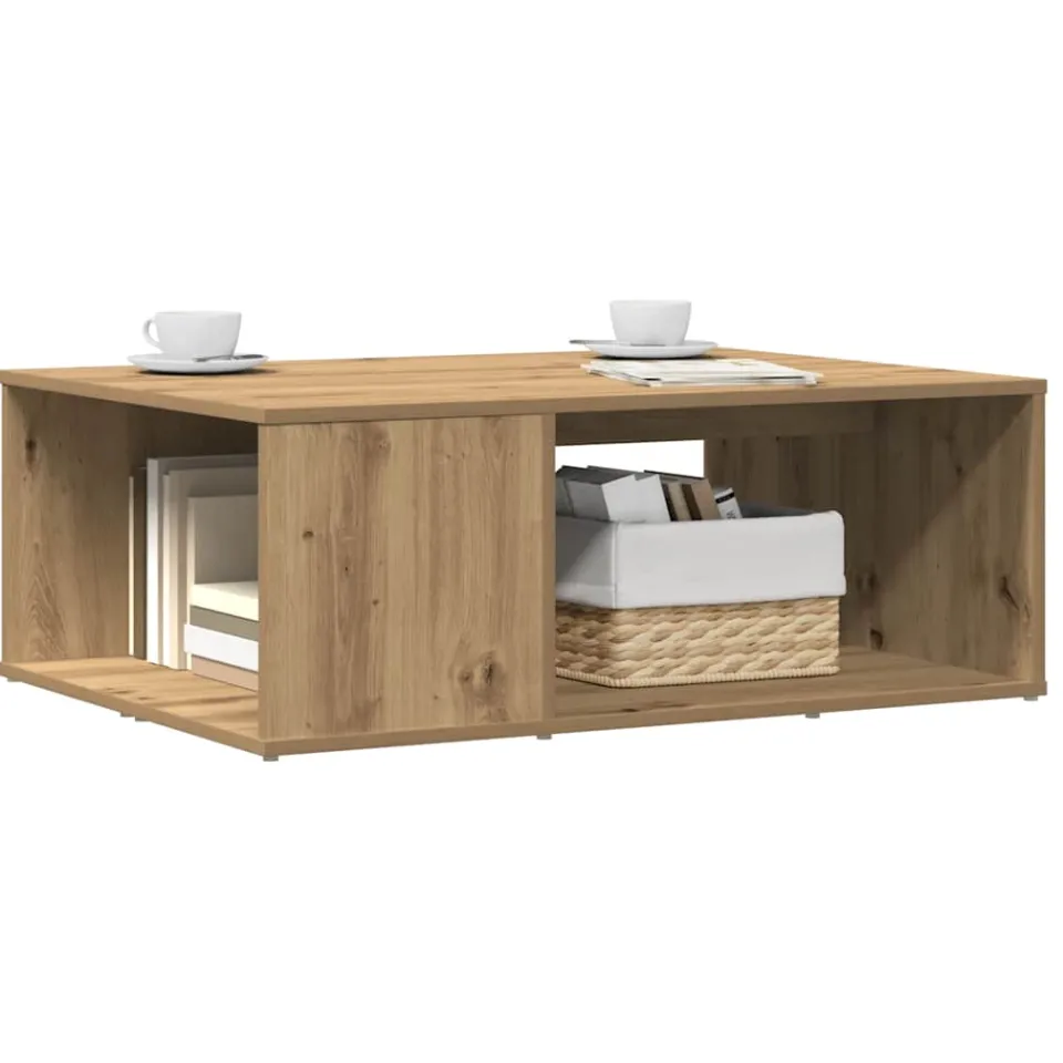 vidaXL Salontafel 90x67x33 cm bewerkt hout artisanaal eikenkleurig Bruin