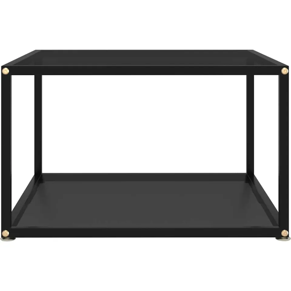 vidaXL Salontafel 60x60x35 cm gehard glas zwart