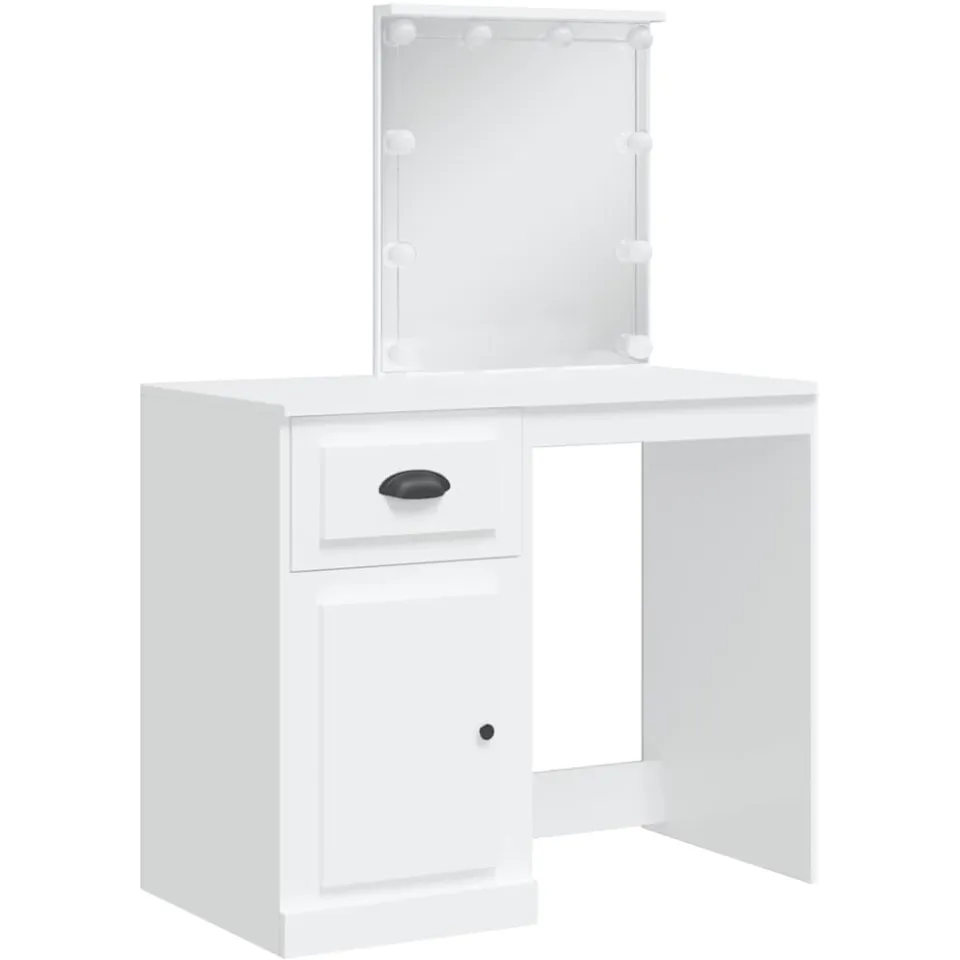 vidaXL Kaptafel met LED-verlichting 90x42x132,5 cm wit