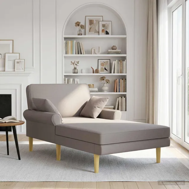 vidaXL Chaise longue Taupe Stof