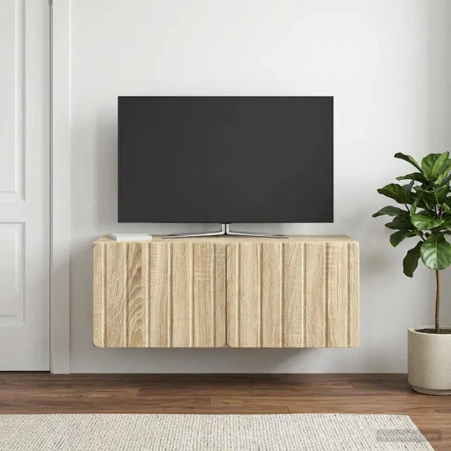 vidaXL Wandbeugel TV-kast 78,5 x 31 x 30 cm Sonoma Eiken Bewerkt hout Bruin