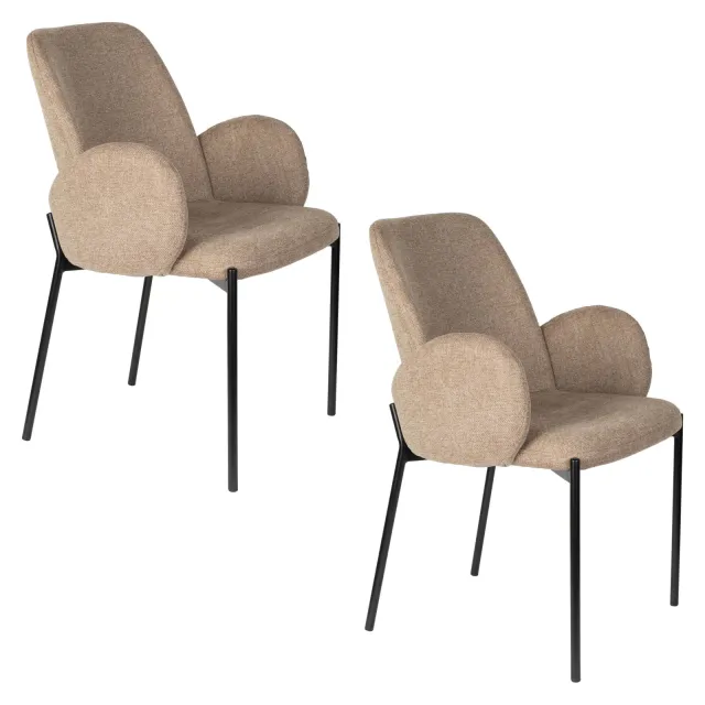 Housecraft Living Tjarda eetkamerstoel beige Bruin