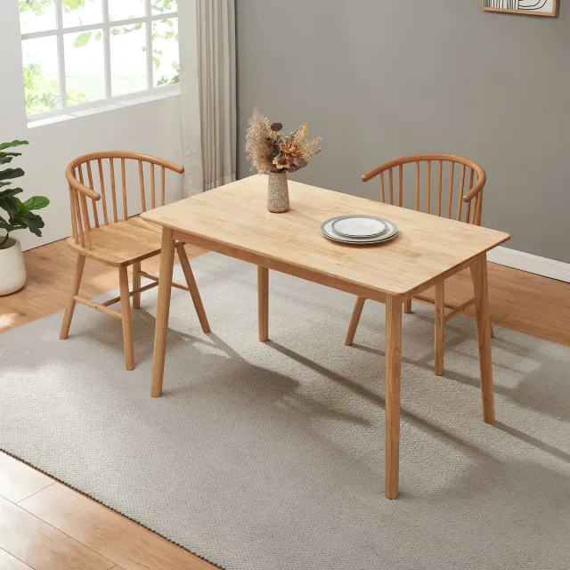 en.casa Eettafel Klijori 140x70x74 cm rubberhout naturel [en.casa]