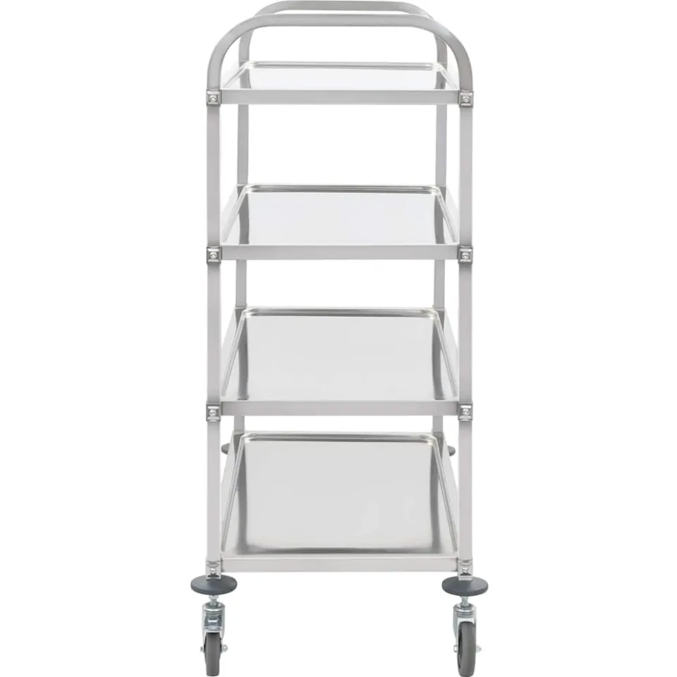 vidaXL Keukentrolley 4-laags 107x55x125 cm roestvrij staal, foto 3