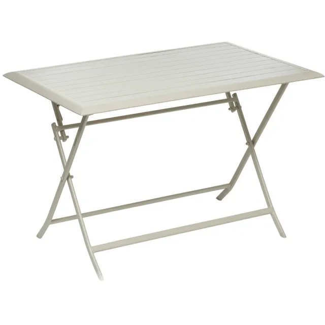 Hespéride Rechthoekige opvouwbare tuintafel voor 4 personen van aluminium AZUA argile