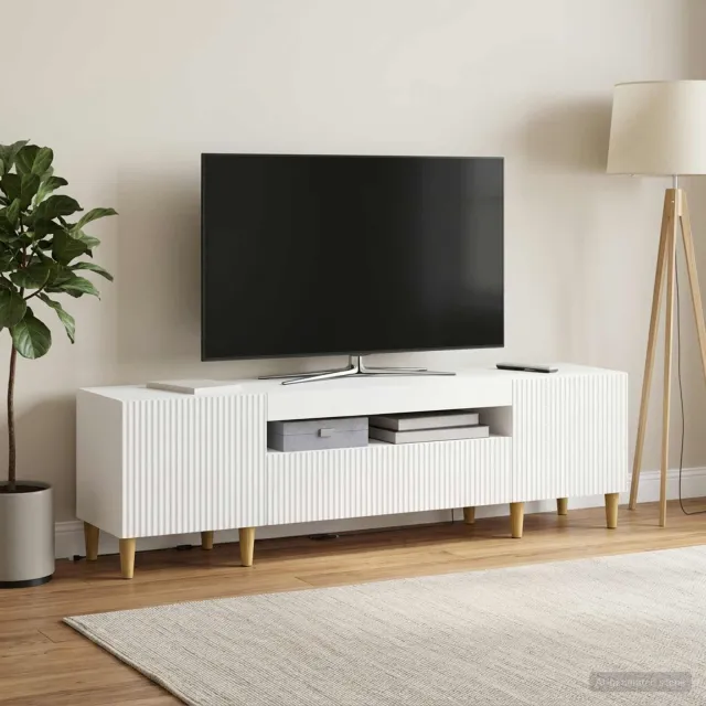 vidaXL LED tv-meubel ARNHEM 153 x 35 x 43 cm Wit Bewerkt hout, foto 2