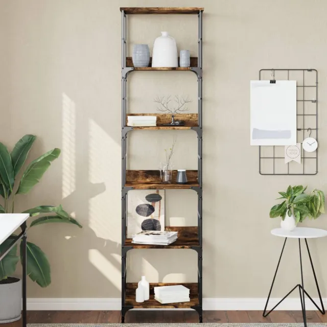 vidaXL Boekenrek 50x33x188,5 cm bewerkt hout gerookt eikenkleurig, foto 2