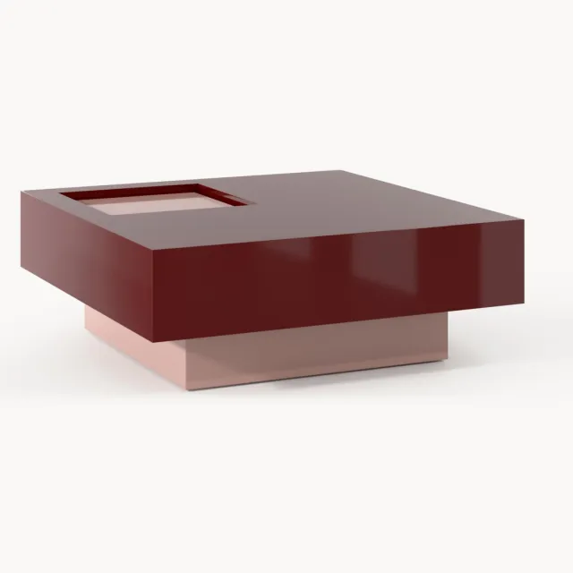 Westwing Collection Salontafel Alessa met opbergruimte, B 90 cm Roze, Wijnrood